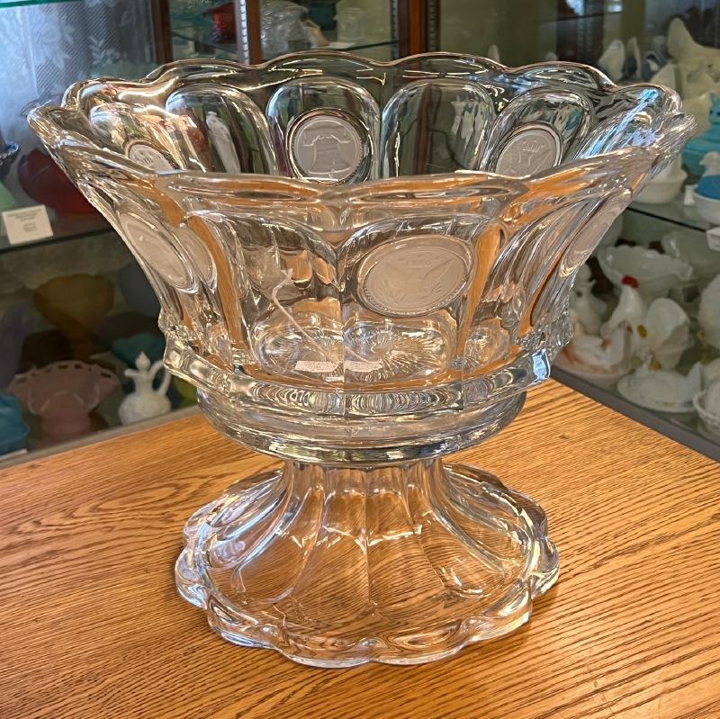Clear Fostoria coin punch bowl